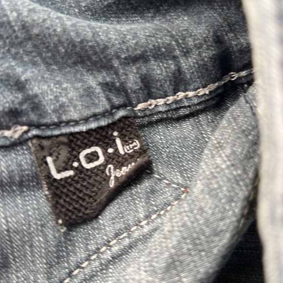 LOi wide waist button/zip skinny jeans made in Columbia SZ 10/Juniors 5 USA - Picture 5 of 14